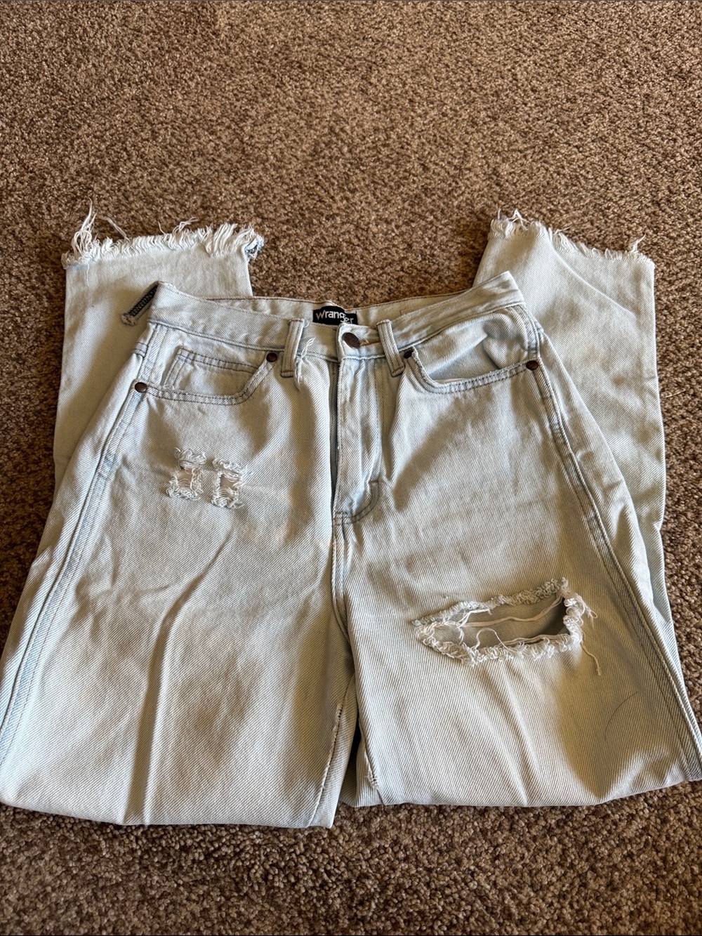 Wrangler distressed light wash jean